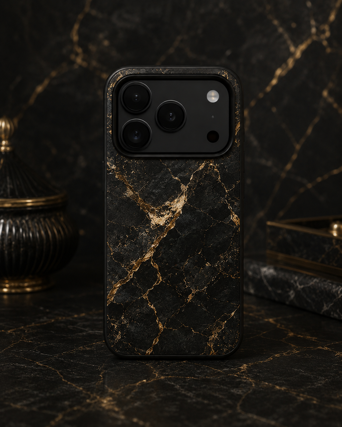 Midnight Gold Marble Premium Case