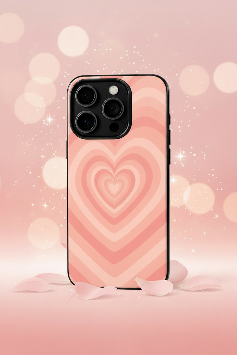 Pink Heart Waves Premium Case