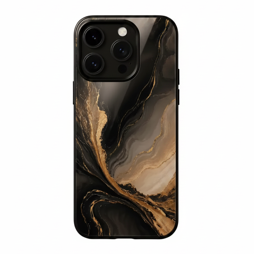 Golden Noir Abstract Case